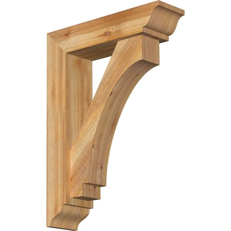 Ekena Millwork Imperial Traditional Rough Sawn Bracket w/ Offset Brace, Western Red Cedar, 6"W x 22"D x 30"H BKT0604X22X30IMP01RWR